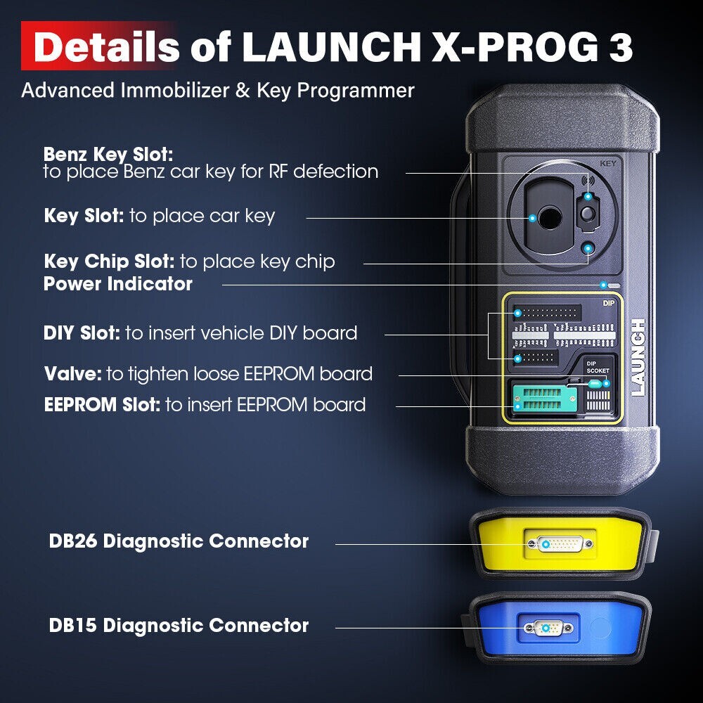2025 LAUNCH X431 IMMO PLUS PAD VII Key Programming Car Diagnostic Tool ECU Clone