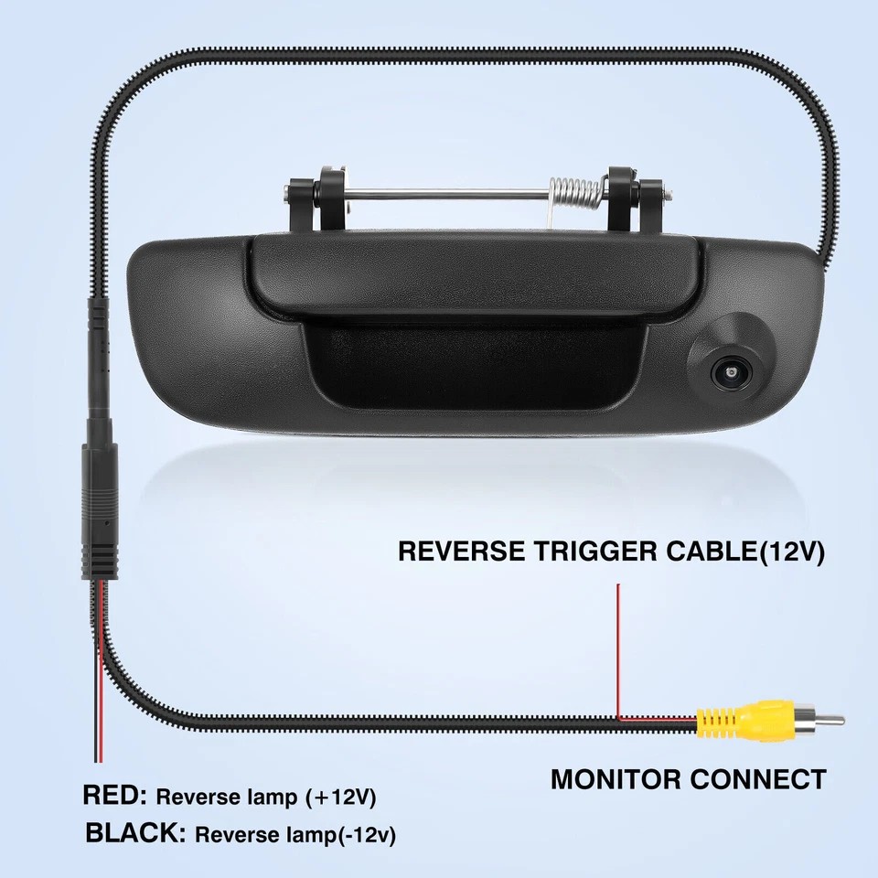 For Dodge Ram 2002-2008 Tailgate Handle Rear Backup Camera Parking Kit with Wire