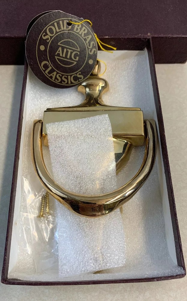 Door Knocker 18k Gold Over Solid Brass AITG Classics New In Box