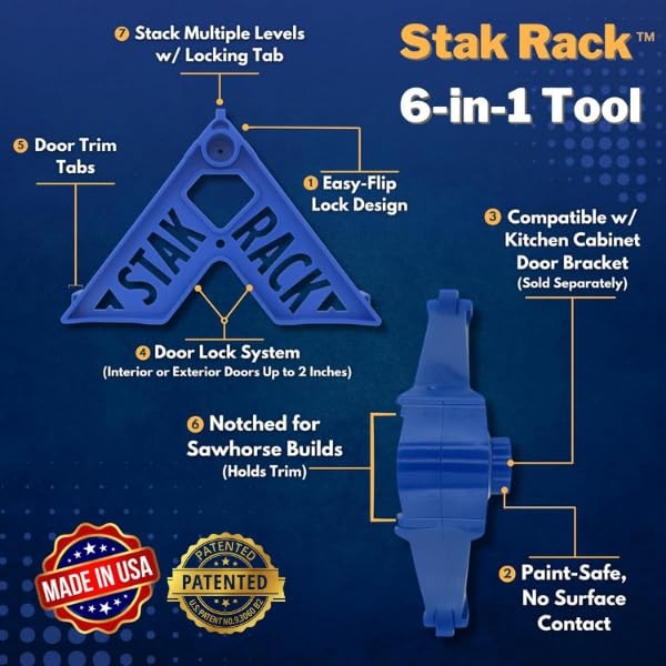 Stak Rack | 6 in 1 Painter's Accessory Tool | Stacking Design | Paint Interio...