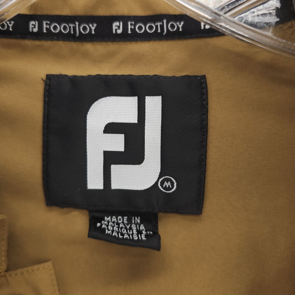 FOOTJOY Golf Windbreaker Pullover Jacket 1/4 Snap Gold Brown MEDIUM - READ!!