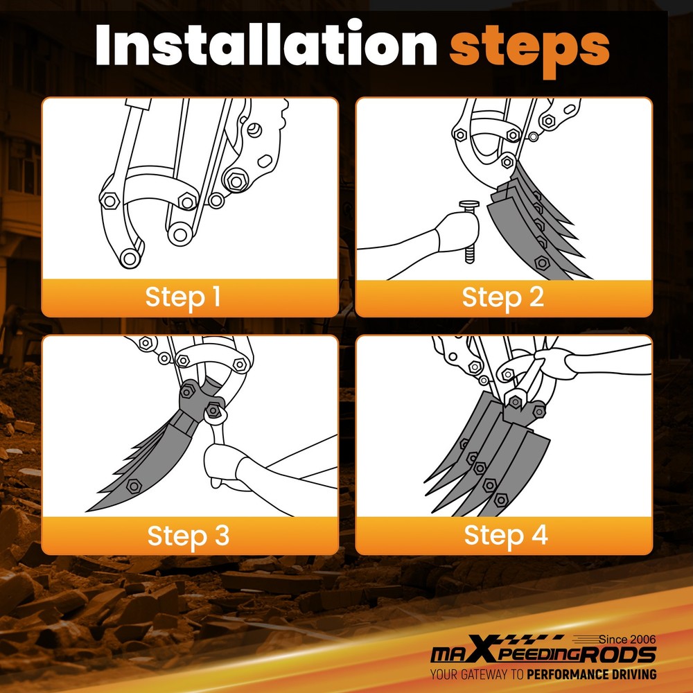 Soil Removal Rake Attachment for Mini Excavator 19.3" Width 3 Ton Capacity