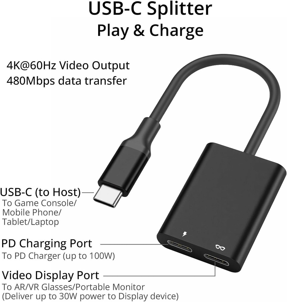 AR Glasses Adapter for Switch 1, Steam Deck, ROG Ally X