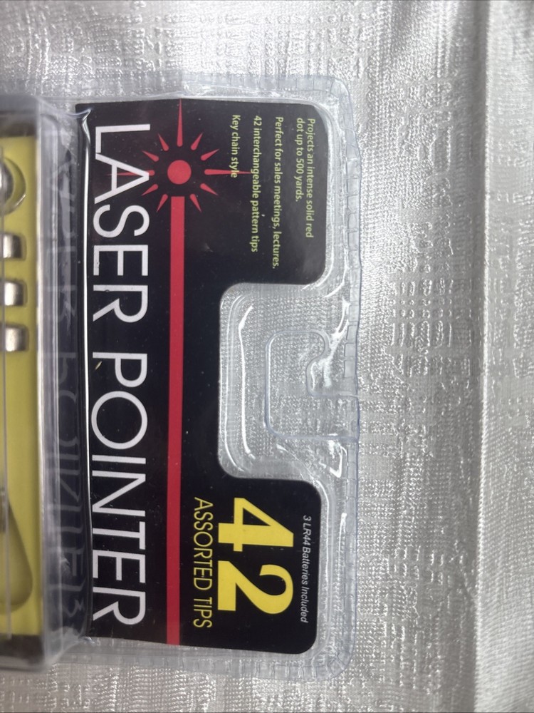 Laser Pointer Keychain with 42 Interchangeable Asst. Pattern Tips