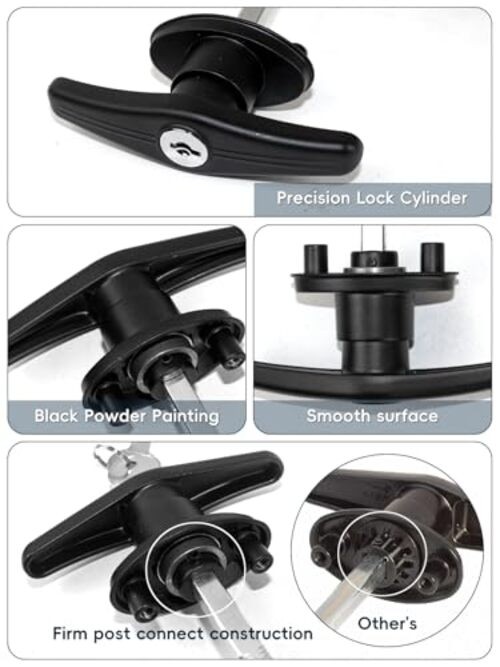 Truck Cap T-Handle Lock for Camper Shell Replacement Locking Lock only-L&R