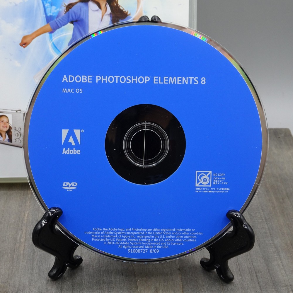 Adobe Photoshop Elements 8 Software Disc w/ Serial Number For Mac OS