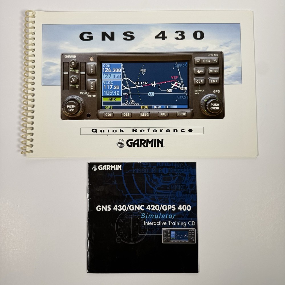 Garmin GNS-430 Pilot’s Quick Reference W/ Simulator Training Booklet