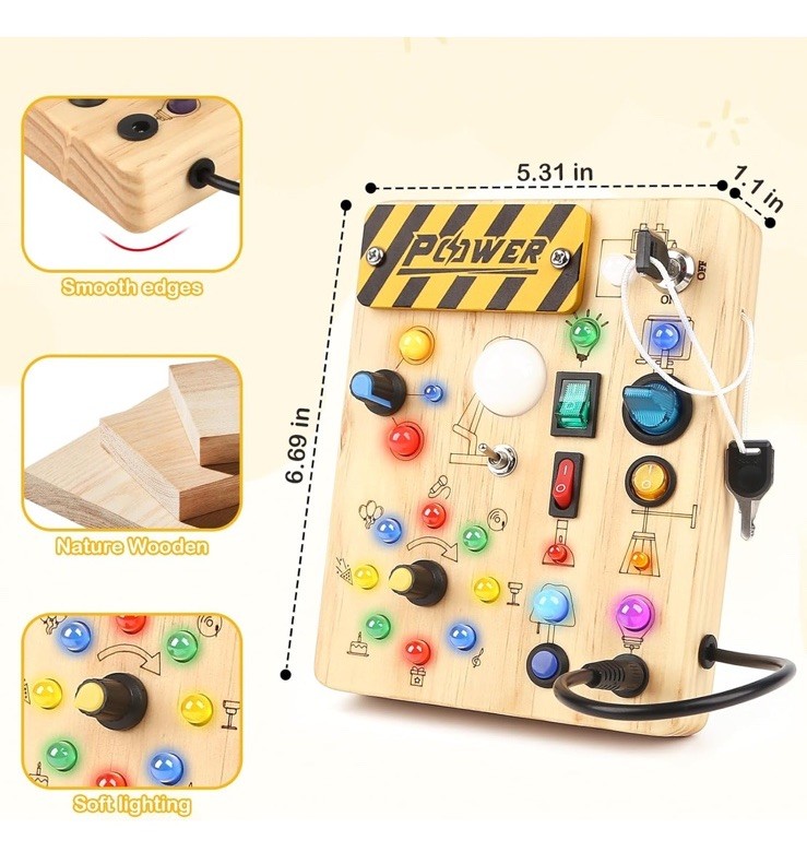 Joyreal Montessori Busy Board Educational Toys 1 2 3 Year Old