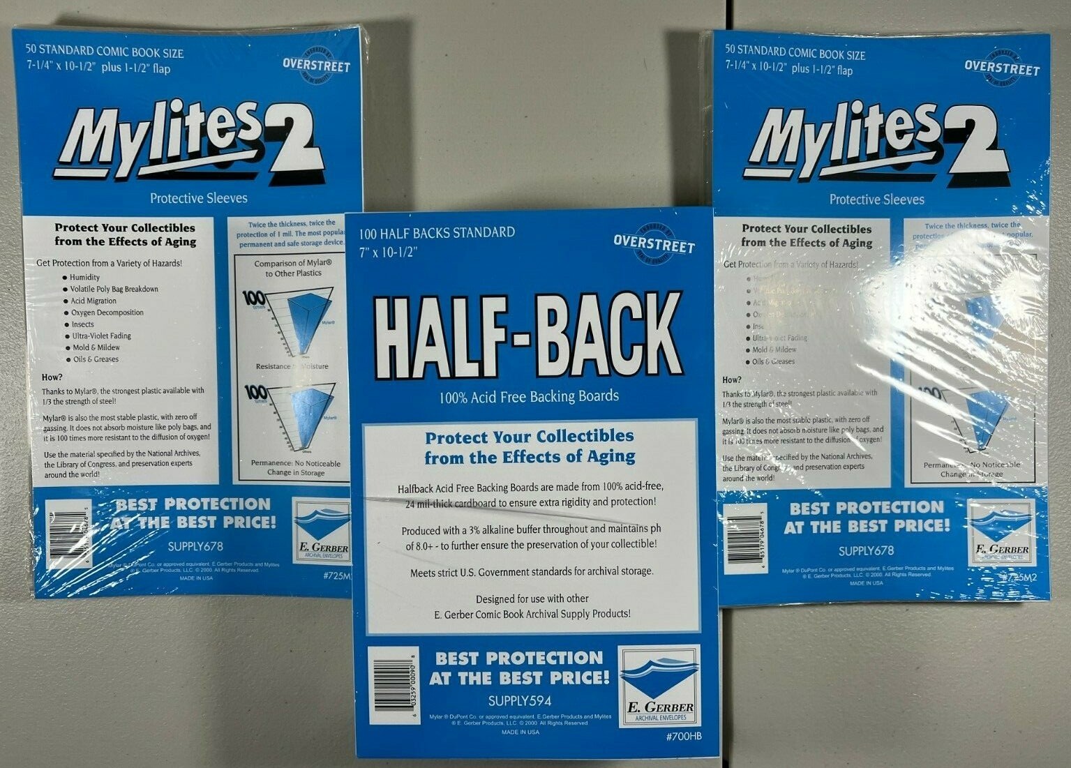 E. Gerber Mylites2 & Half-Back Standard (100pcs) Set 725M2/700HB
