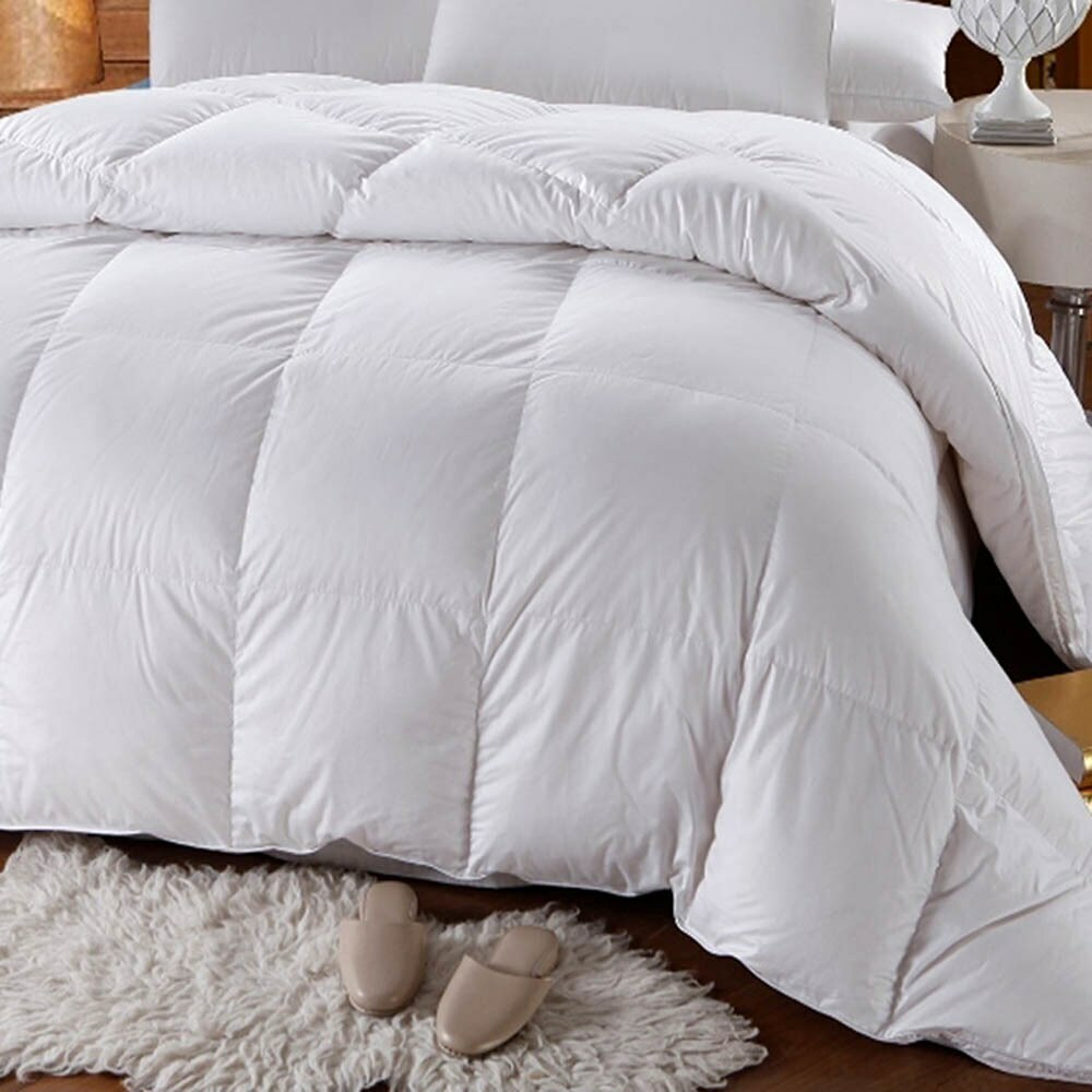 White Duck Down Comforter 500 Thread Count Baffle Box Extra Warm Duvet Insert