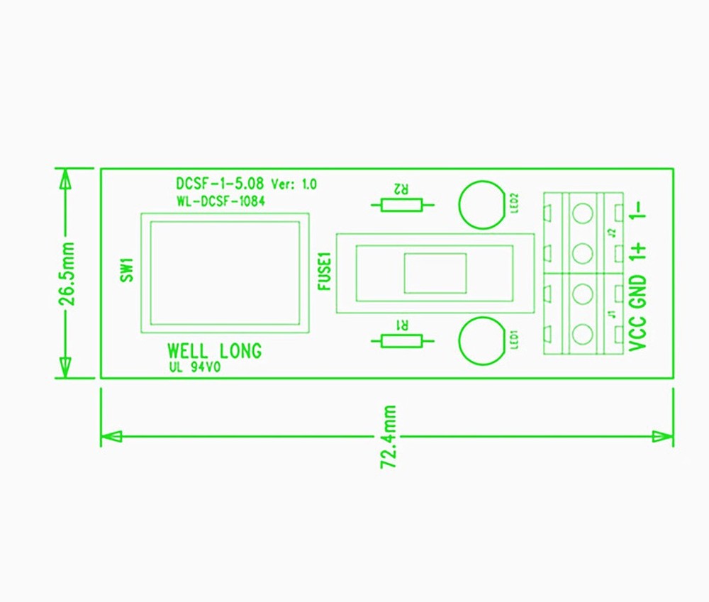 DIN Rail Mount 1 Position Switch DC Power Distribution Strip Module