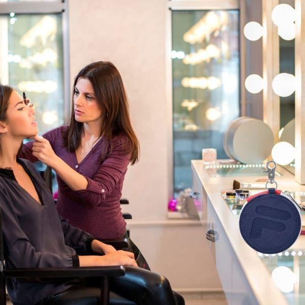 Round Blue Coin Purse -Sporty Circular Storage Wallet Small Compact Pouch for Me