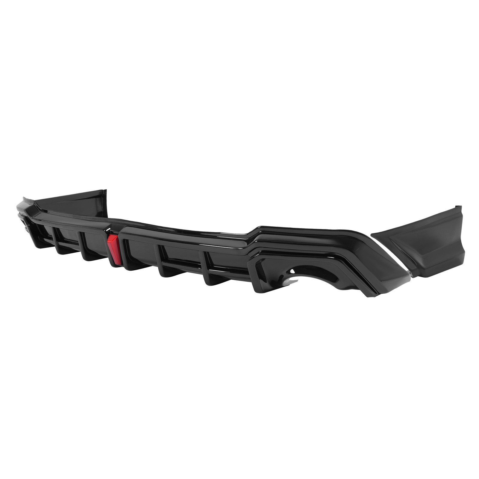 Rear Diffuser w/LED Light + Corner Spats Gloss Black For 2022-2026 Honda Civic