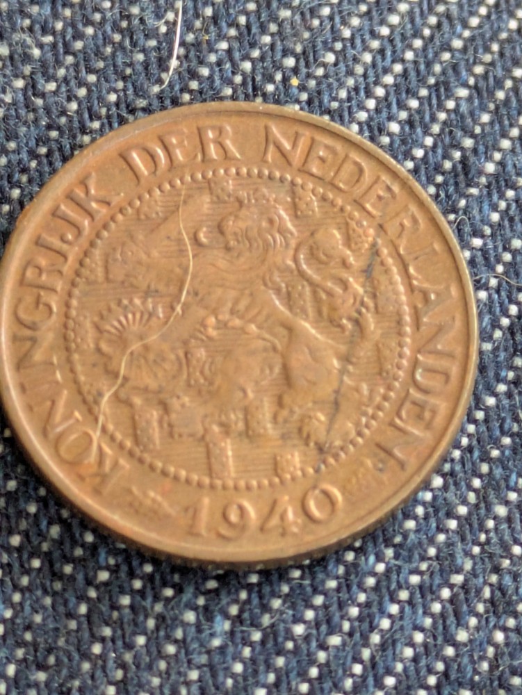 1940 Netherlands 1 Cent Coin, km152 - Circulated