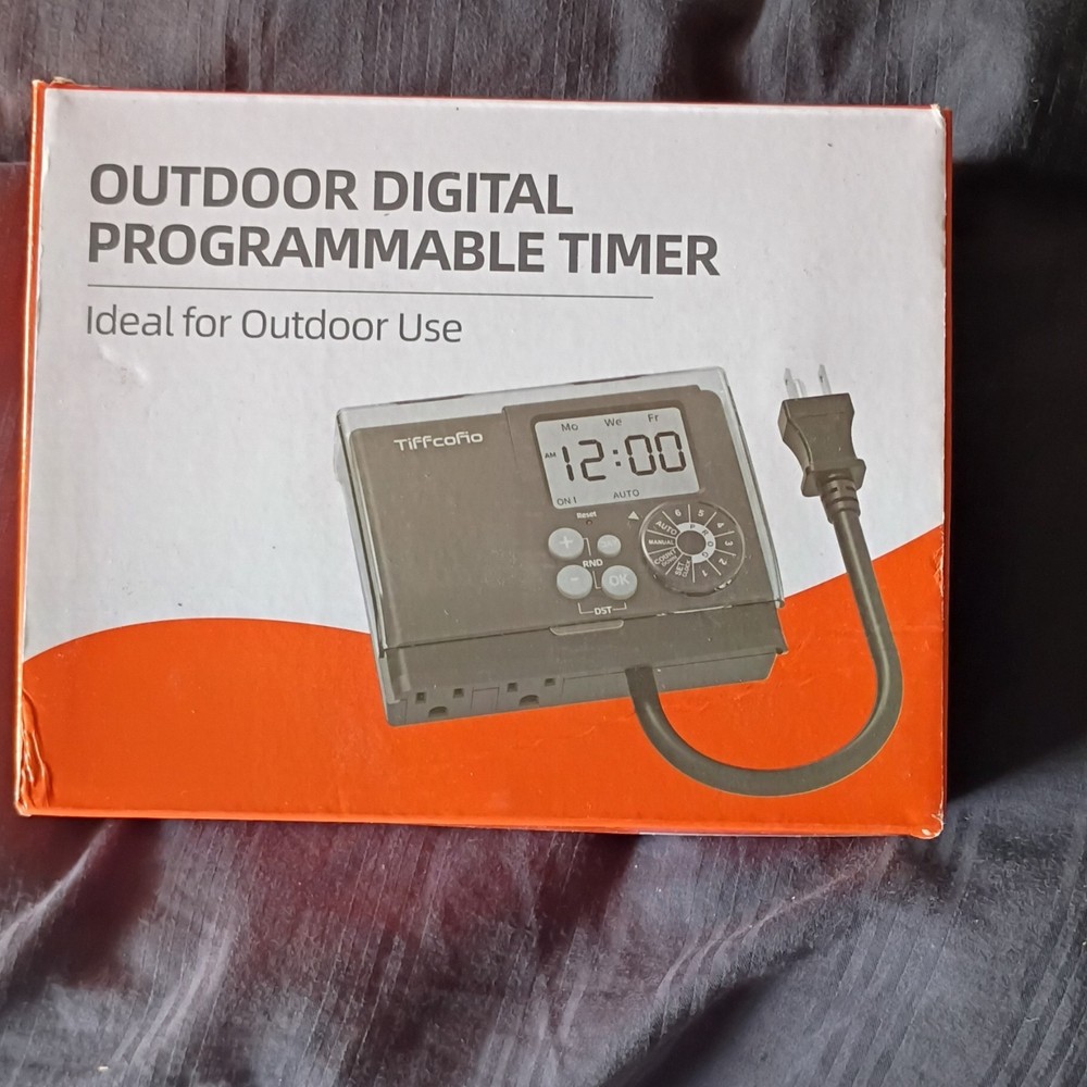 Tiffcofio Outdoor Digital Programmable Timer 261A Weatherproof 125VAC 10A