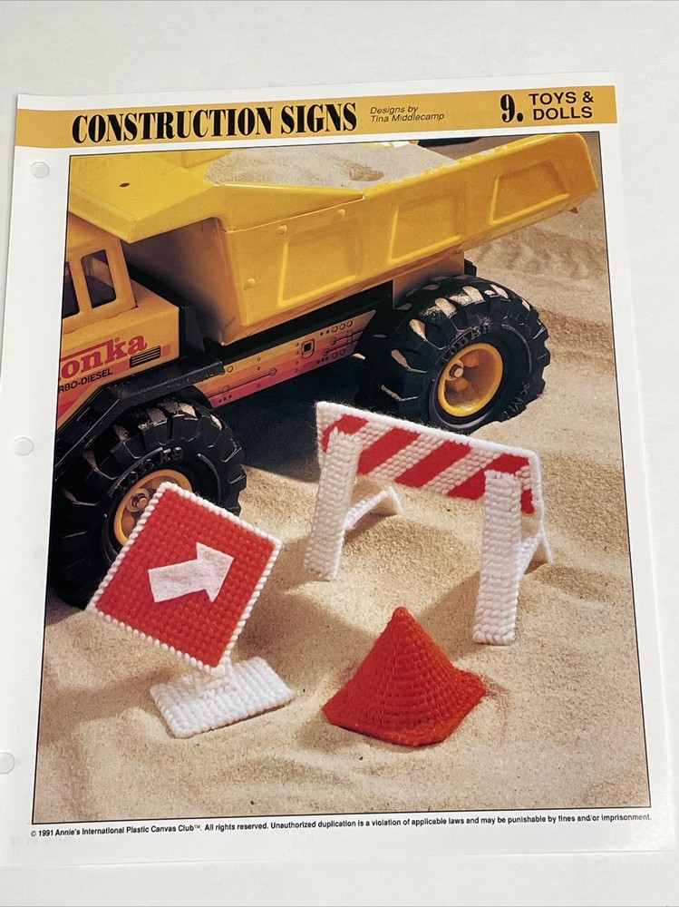 Construction Signs Annie's Plastic Canvas Pattern