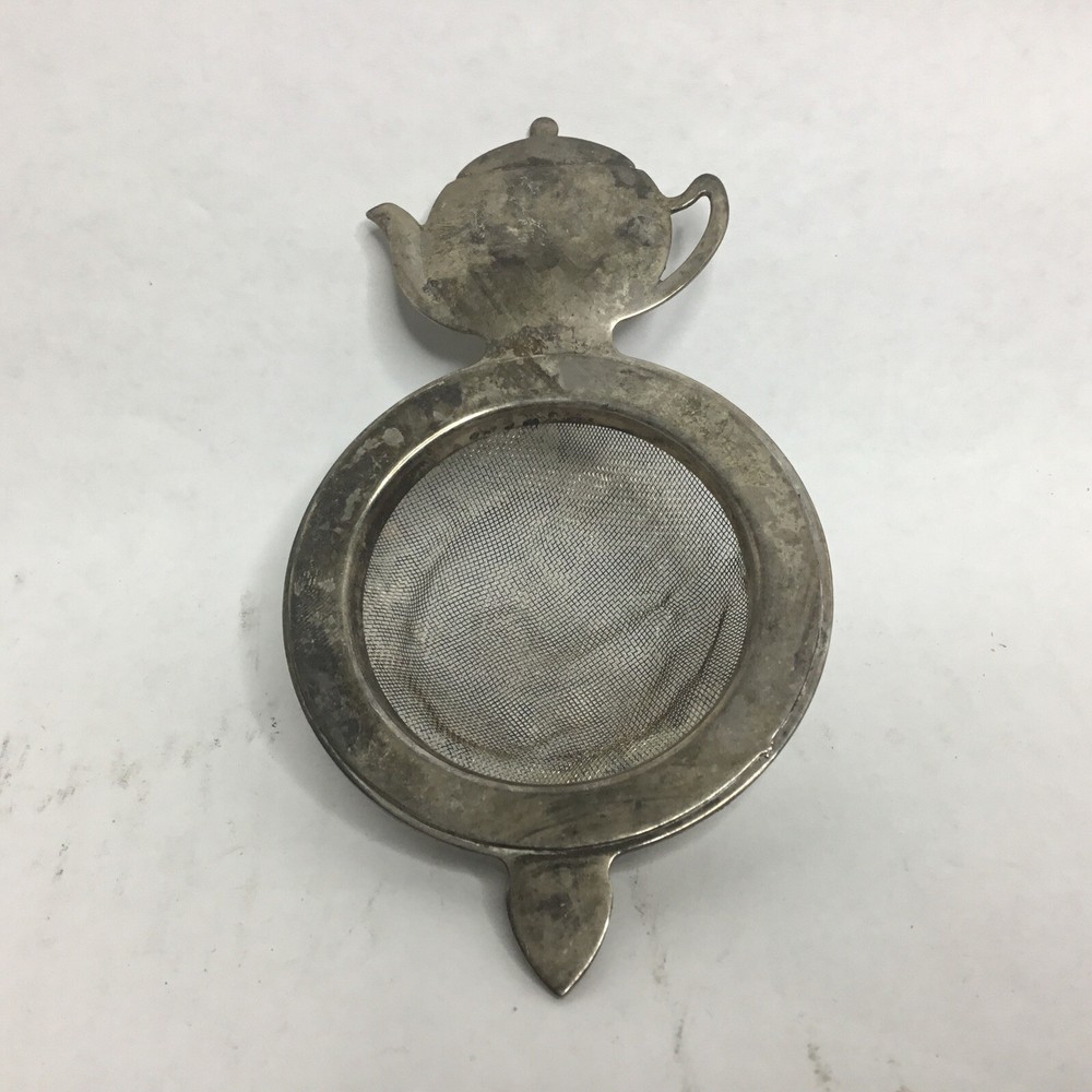 Vintage Silver Plated Tea Strainer Mesh Unmarked 5”