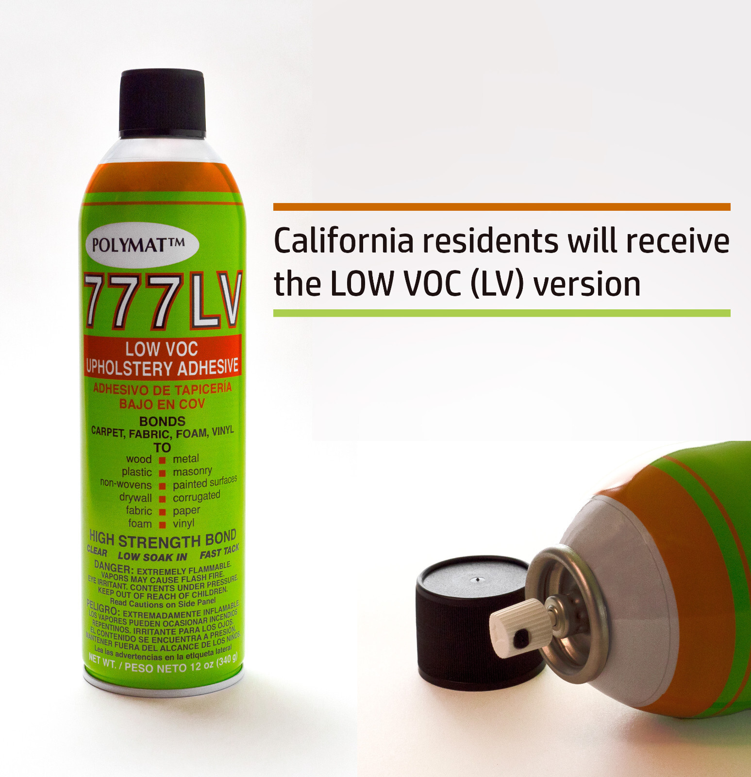 777 Polymat FAST TACK FOAM FABRIC BOX CARPET UPHOLSTERY SPRAY GLUE ADHESIVE