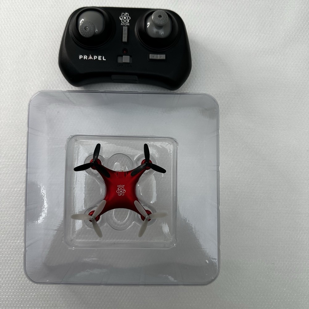 Propel Atom 1.0 Mini Drone with Remote Controller – Red – Untested – No Charger