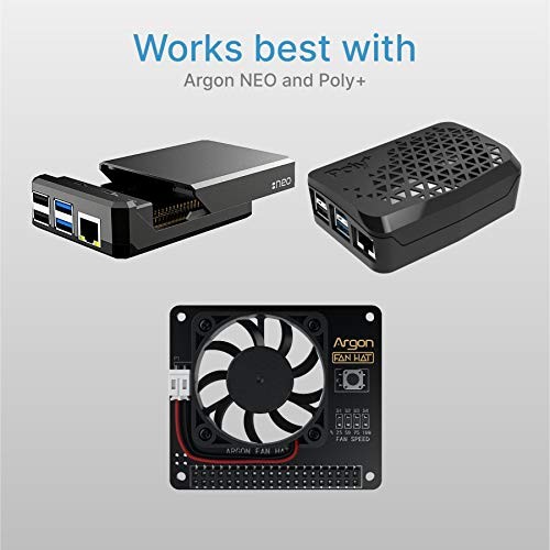 Argon Fan HAT for Raspberry Pi 4 Model B and Raspberry Pi 3 Model B | 40mm