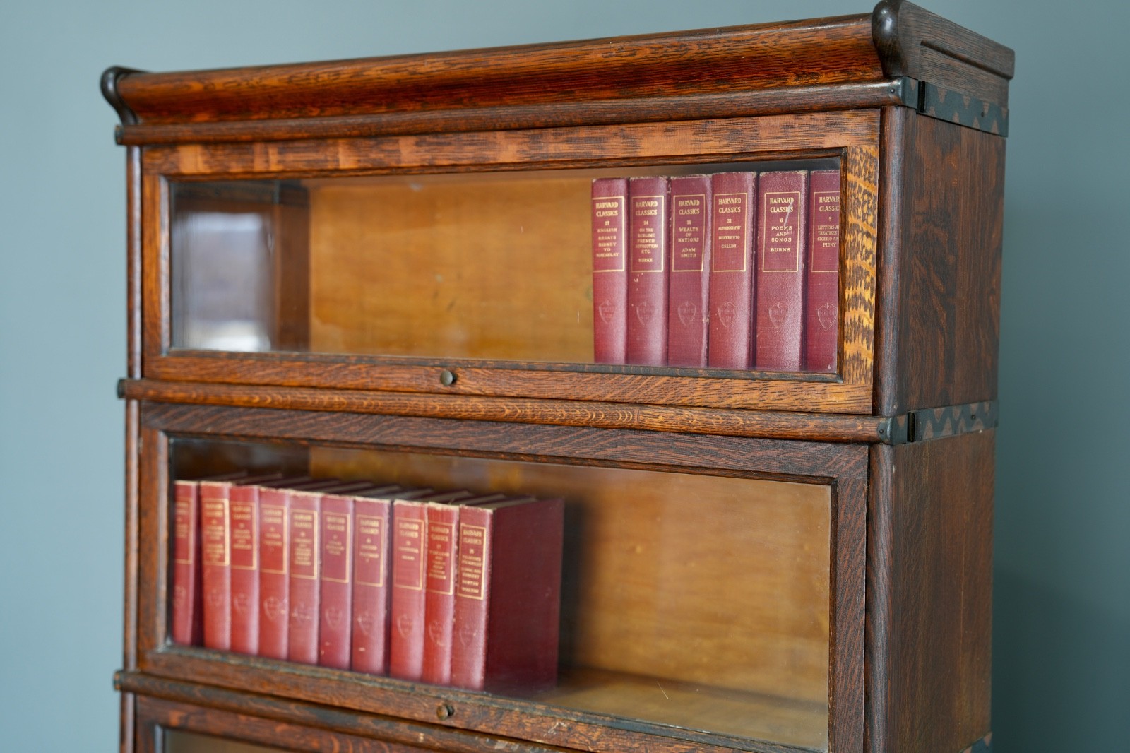 Vintage Macey Lawyer Barrister Bookcase shelf wood Cabinet Glass Doors Antique