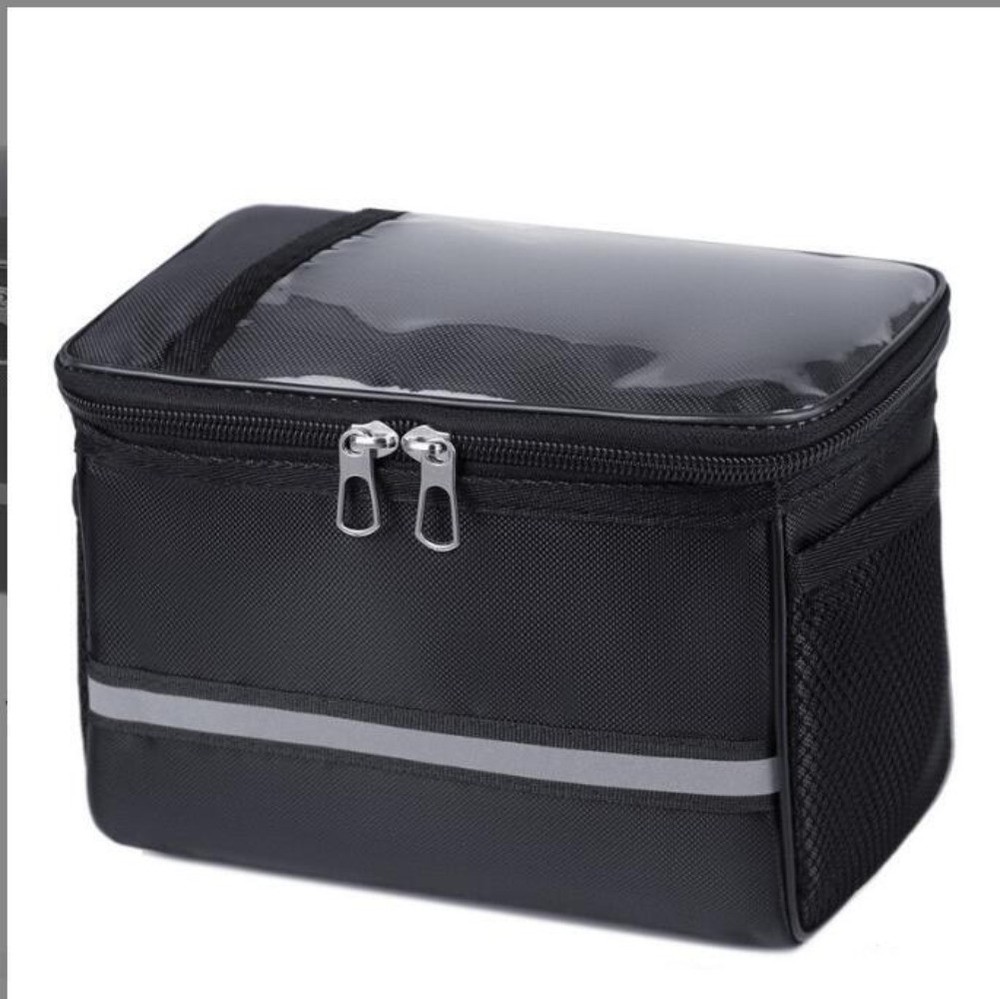 Basket Handlebar Bag Detachable Bicycle Triangle Front Storage Bag Frame Pouch