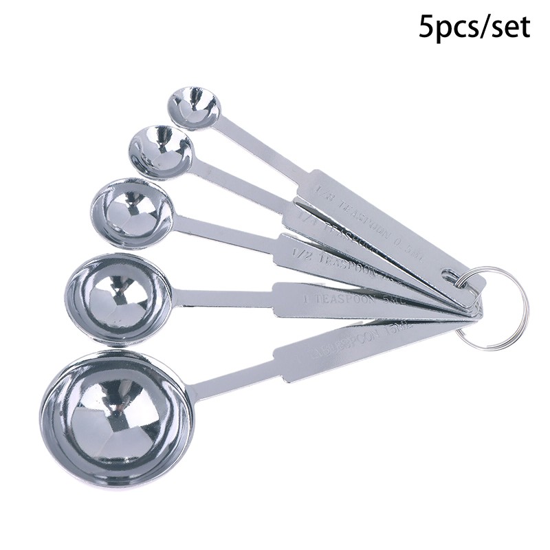 5/6Pcs Stackable Kitchen Measuring Spoon Set Stainless Steel Measuring Scoops