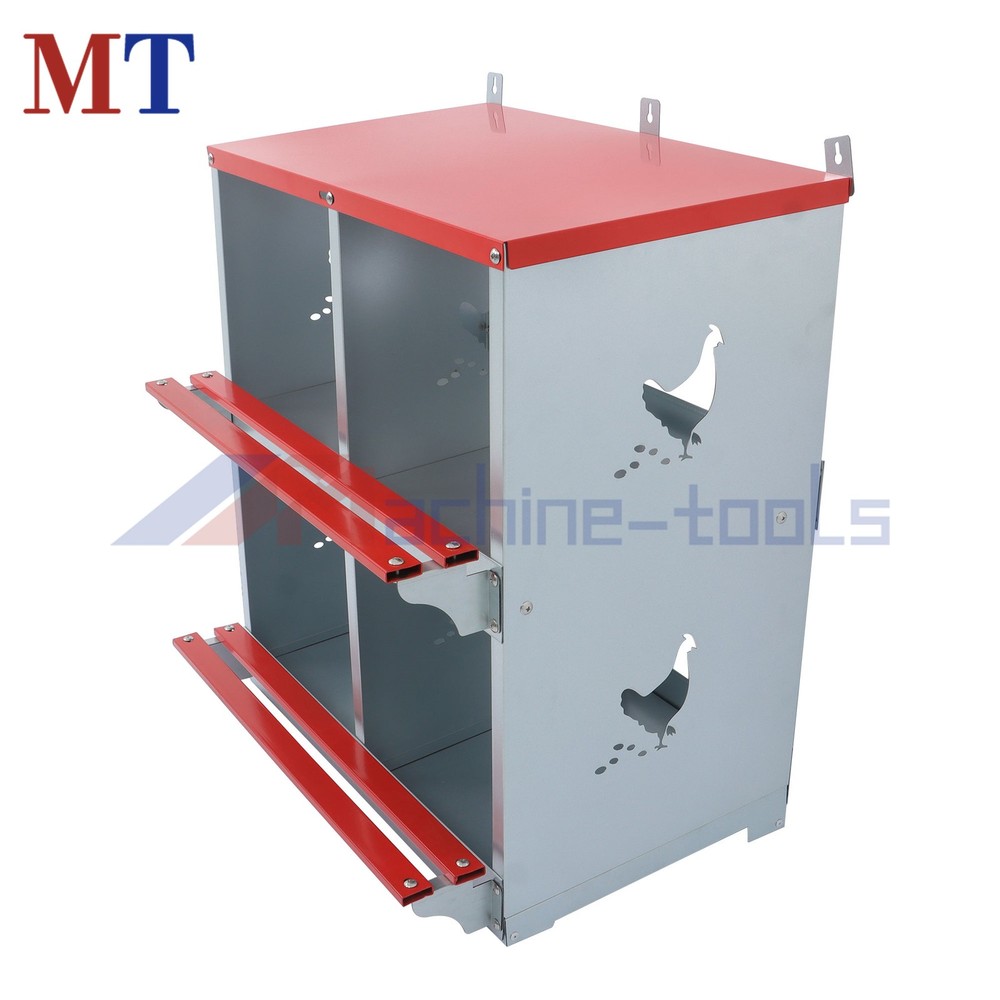 Chicken Nesting Boxes 4 Compartment Metal Poultry Nest Box For Hens Wall Mount
