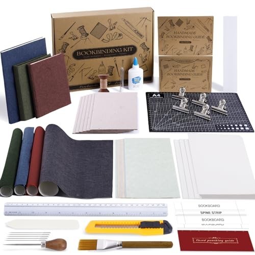 145Pcs Complete Book Binding Kit for DIY Crafts, A5 Paper, Tools & Tutorials