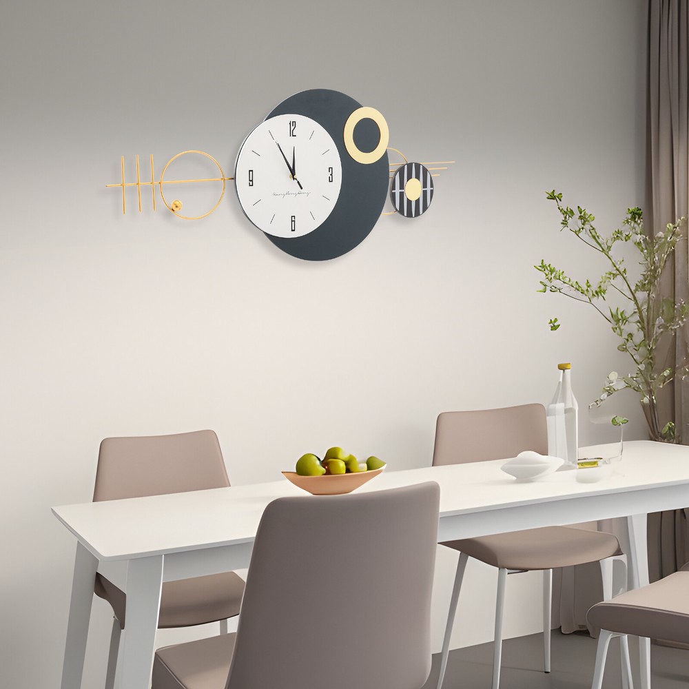 Modern Decorative Wall Clock - Silent Sweep, Elegant Metal Design