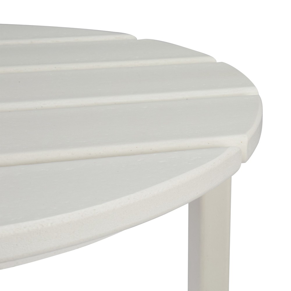 46cm Round White HDPE Side Table, Single Layer Modern Accent Table