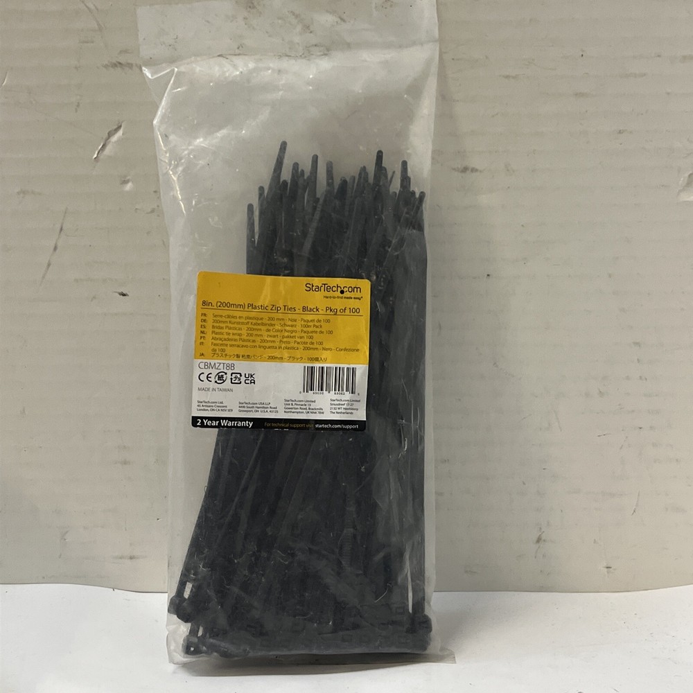 StarTech.com 8"(20cm) Cable Ties - Pack Of 100