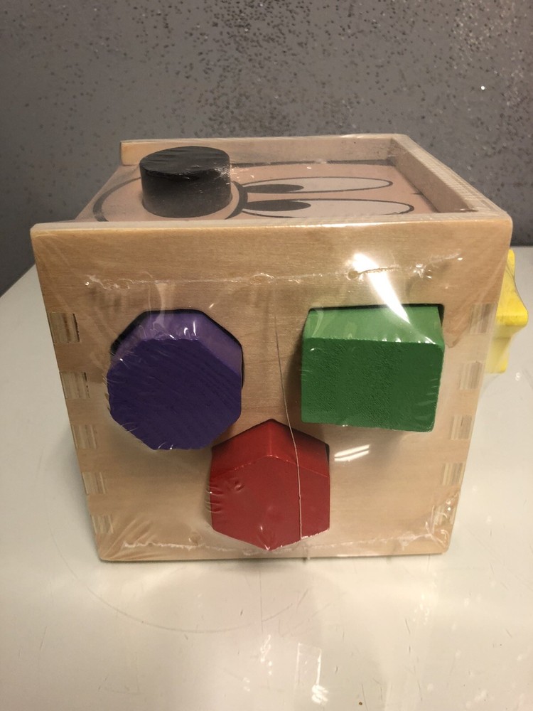 Melissa & Doug Mickey Mouse Wooden Shape Sorting Cube, Ages 2+