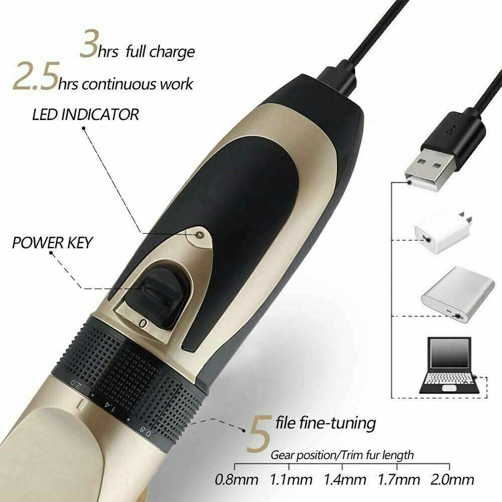 Professional Hair Clippers Trimmer Mens Barber Hair Cutting kit Machine Cordless