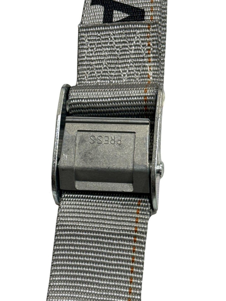 2"x16' Gray E-Track Cam Buckle Strap w/ Spring Fitting (4 Pack)