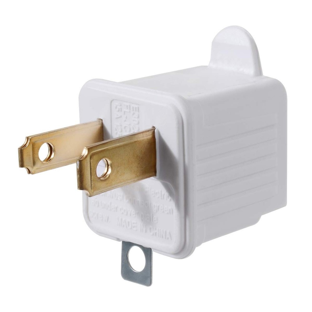 Compact 3-Piece Grounding Adapters - Safe & Easy Electrical Conversion, White