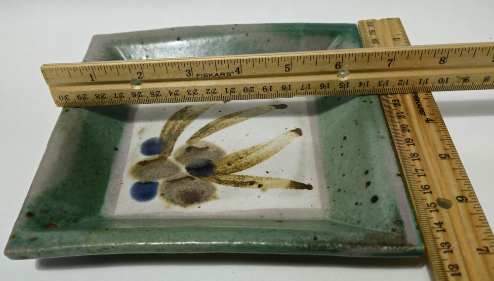 Studio Pottery Art Square Trinket Dish