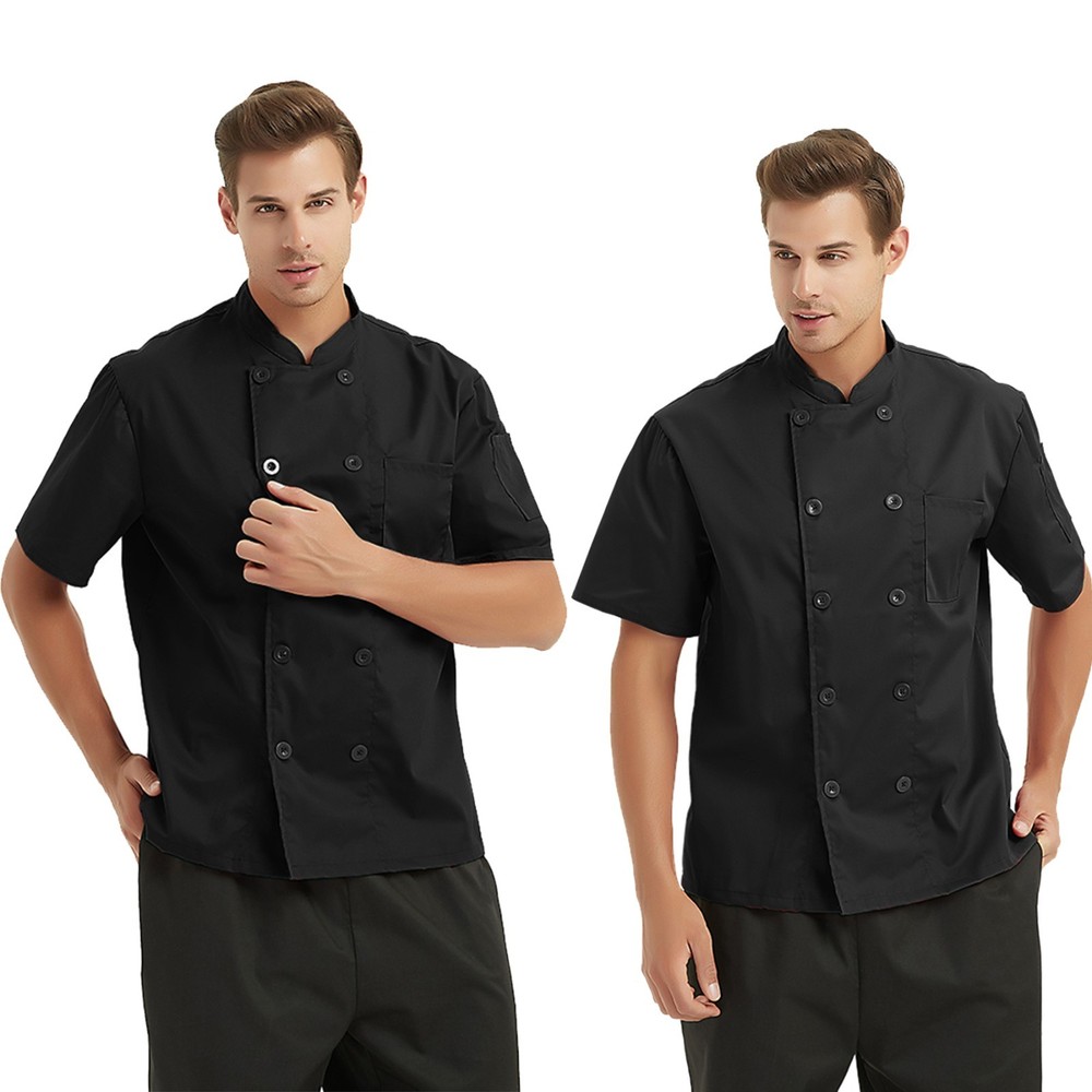 Custom Chef Coat Short Sleeve Chef Jacket PRINTED Personalized Work Uniform