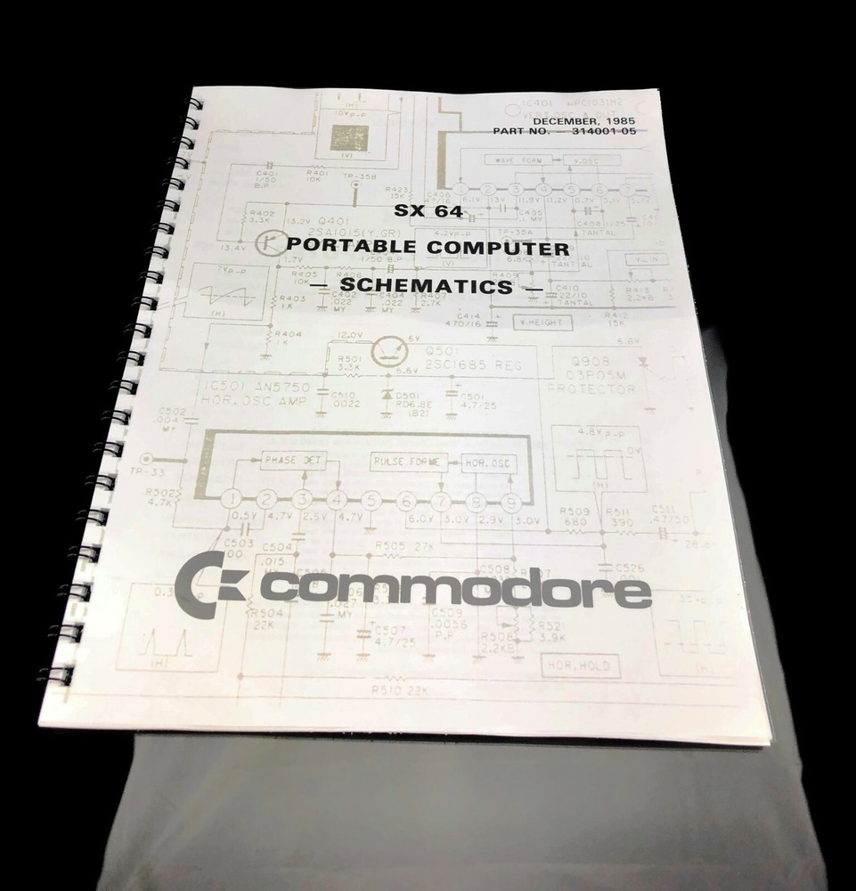 Commodore SX 64 SCHEMATICS Manual For Portable Computer COIL BOUND