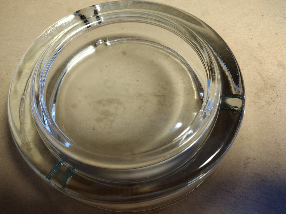 heavy clear glass ashtray