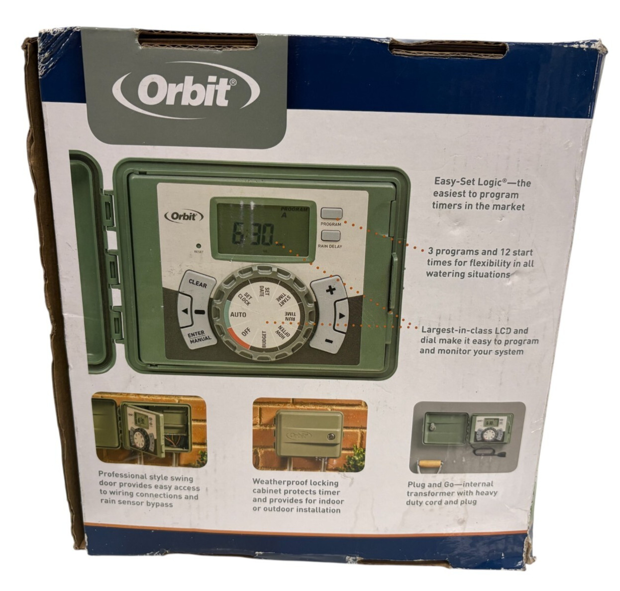 Orbit 57900 Easy Set Logic Indoor / Outdoor 12-Station Sprinkler Timer 12 Zone