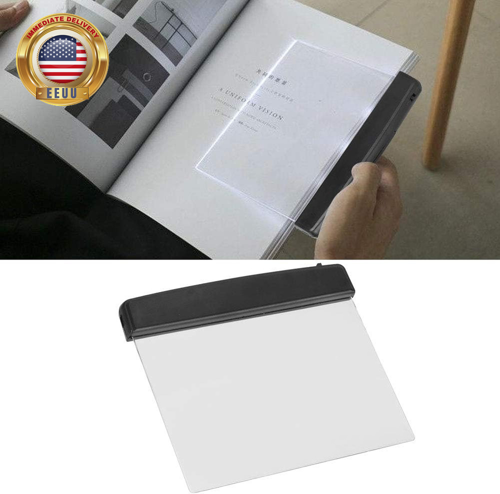 Flat Book Lights for Reading, LED Book Reading Light Flat Plate Book Light Book