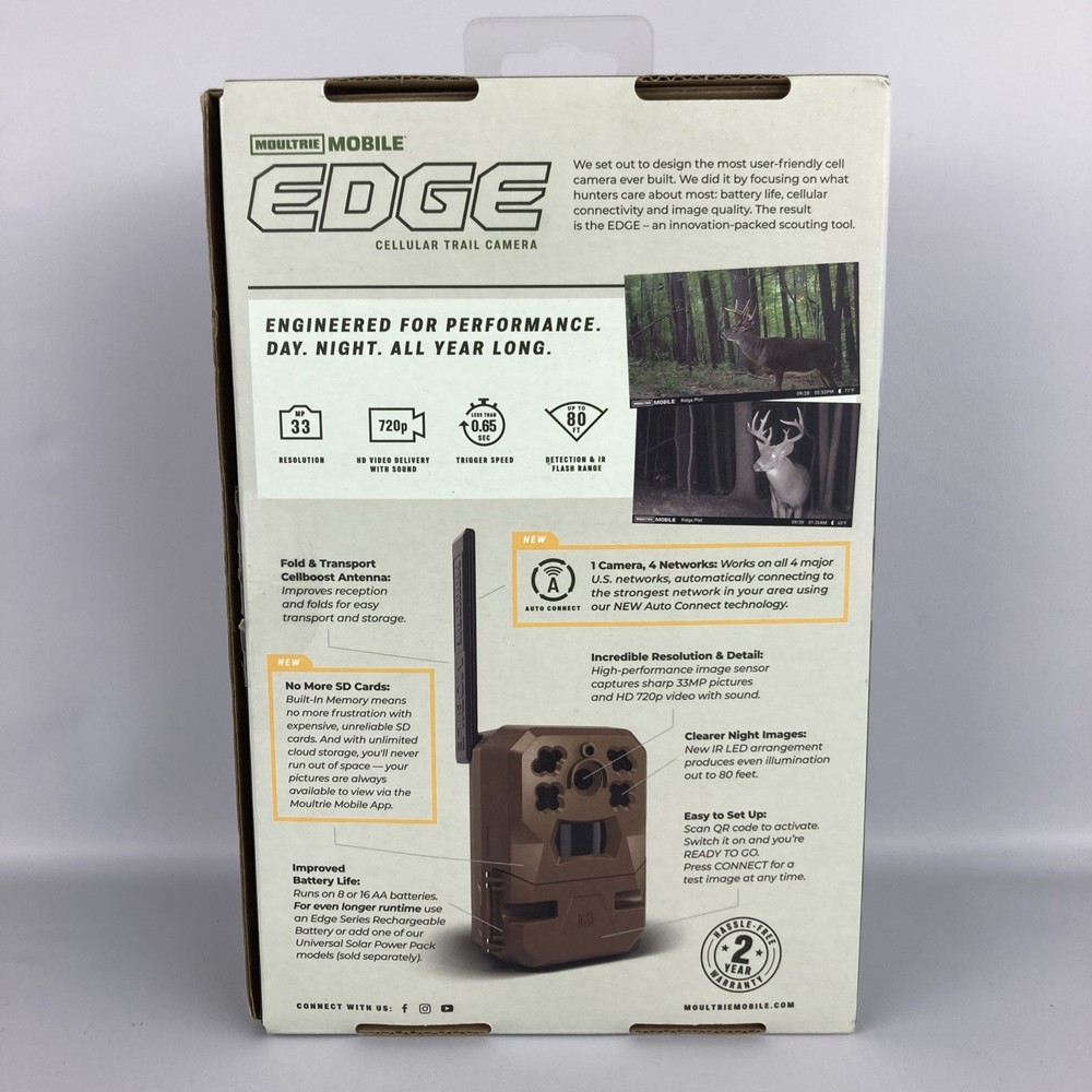 Moultrie ‎MCG-14076 Edge Cellular Trail Camera - Brown Open Box