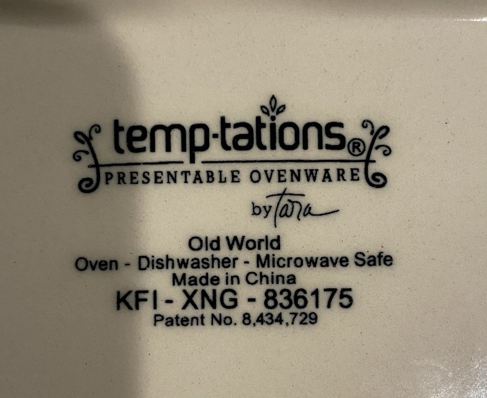 Temp-Tations By Tara Old World 13” Rectangular Handled Platter CERP-604