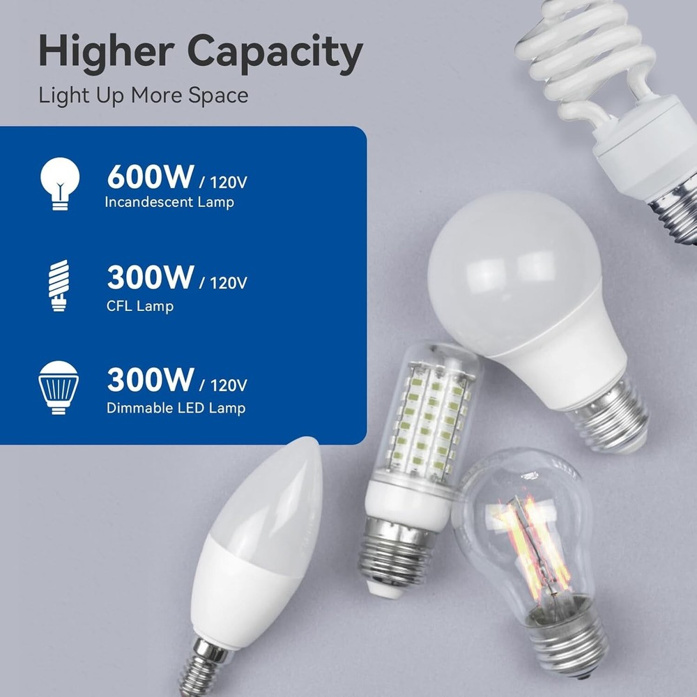 Digital Dimmer Light Switch for 300W Dimmable LED/CFL Lights10 Pack Matte White