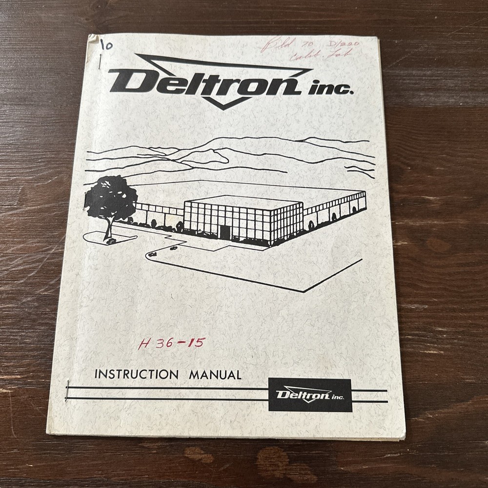 Deltron inc. H 36-15 Instruction Manual