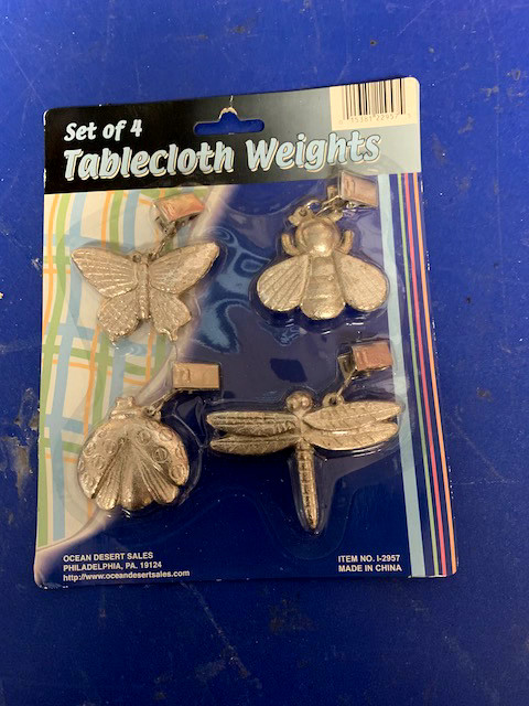 Vintage 4 Piece Tablecloth Weights Insect Designs