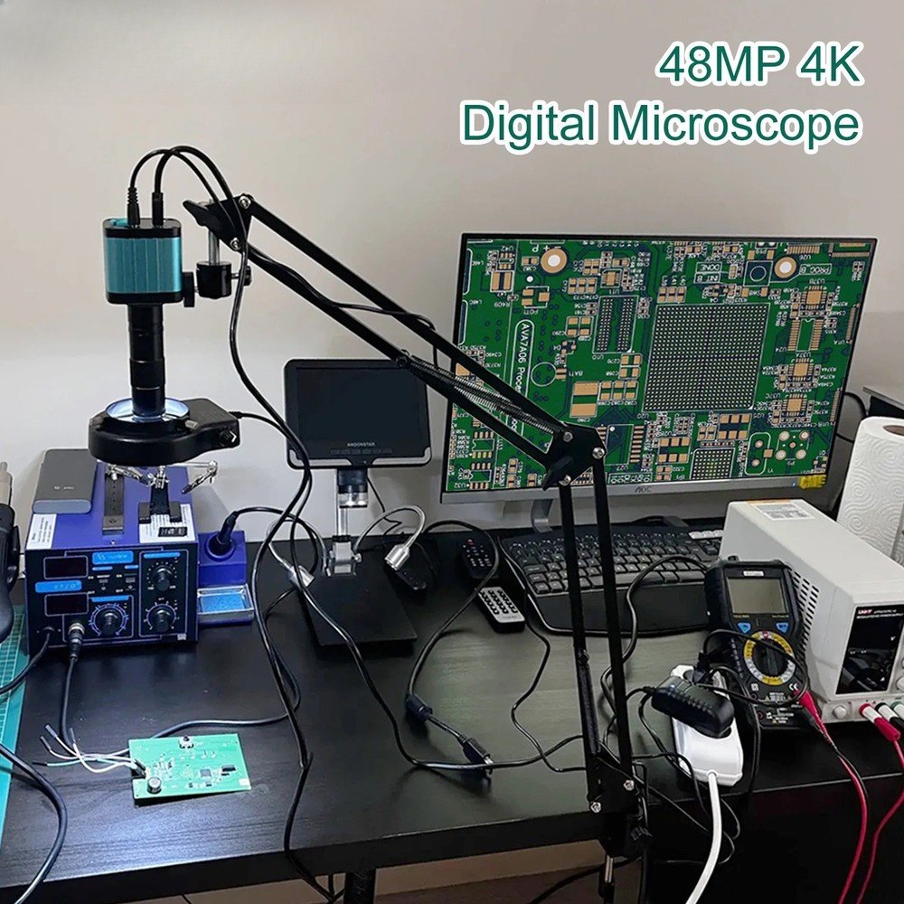 48MP 4K Electronics Soldering Microscope FULL HD 1080P HDMI Camera USB Software