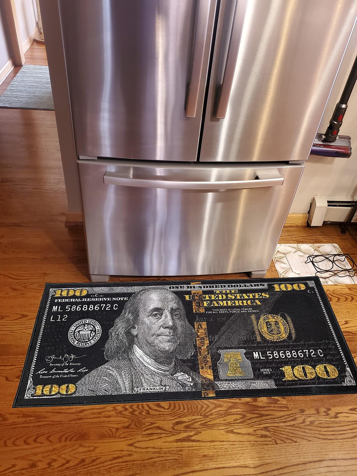 Huahoo Black Money Rugs 100 Dollar Bill Area Rug Door Mat Runner For L