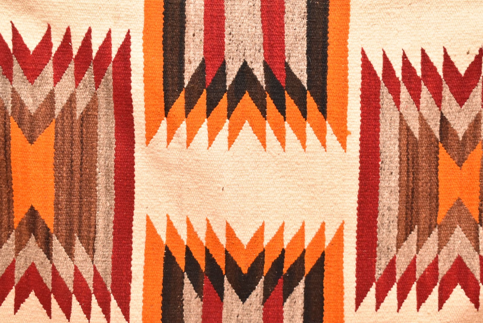 Antique Navajo Rug Textile Native American Indian Eye Dazzler Weaving 37x20 VTG